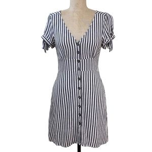 AEROPOSTALE Striped V-Neck Button-Front Shirt Dress- Size Small